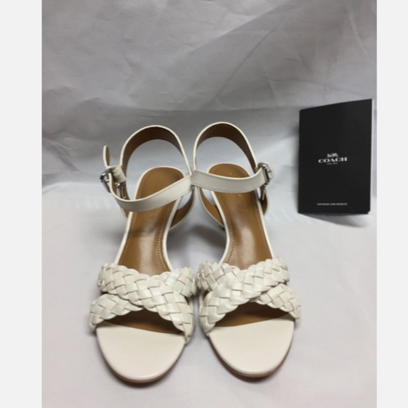 Coach Marilyn Leather Sandal Chalk A01936 NIB 6 - Picture 1 of 3